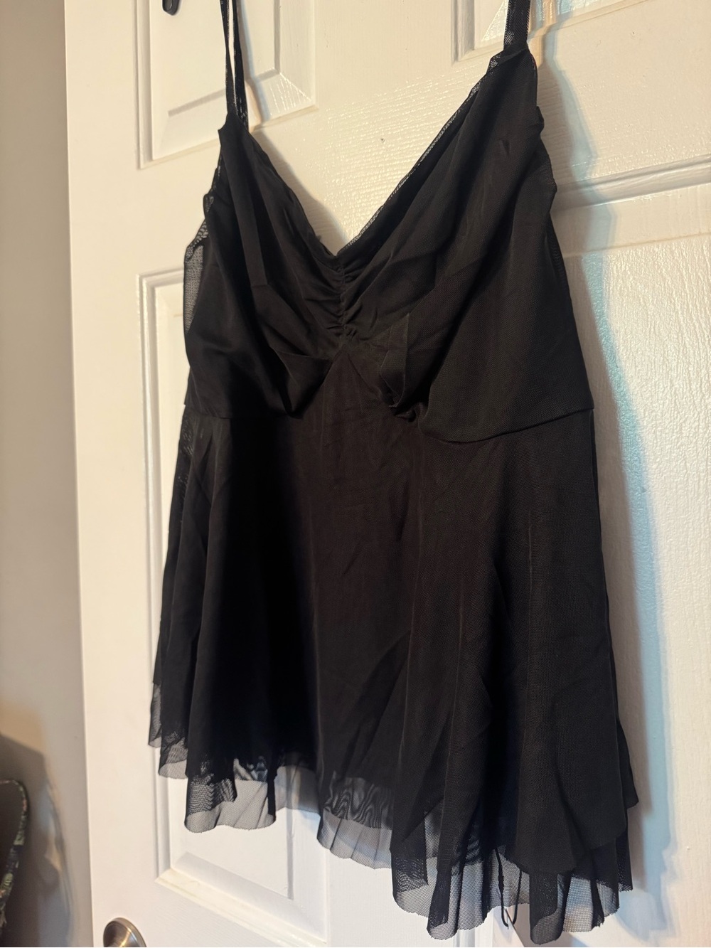 Black Mesh Slip tank top with Spaghetti Straps NWT 4x Cider